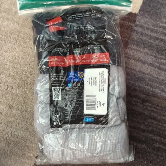 Hanes Men's Tagless ComfortSoft Dyed Tank Undershirt 6 Pack Size (M) - Picture 4 of 4